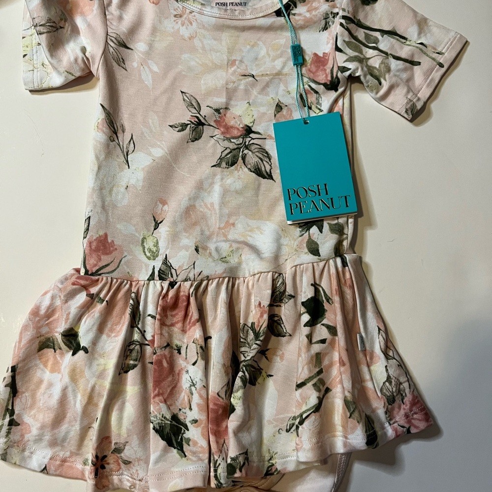 Posh Peanut Floral Dress - Soft Pink and Cream